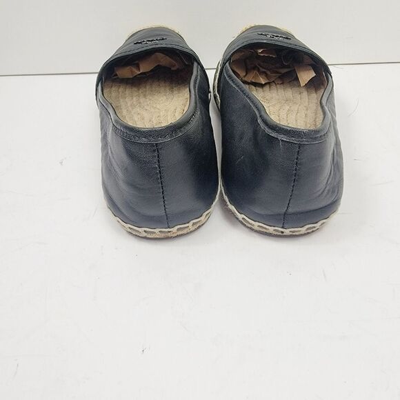 Coach Rhodelle Lambskin Black Loafers Espadrilles Size 6 - Picture 8 of 11